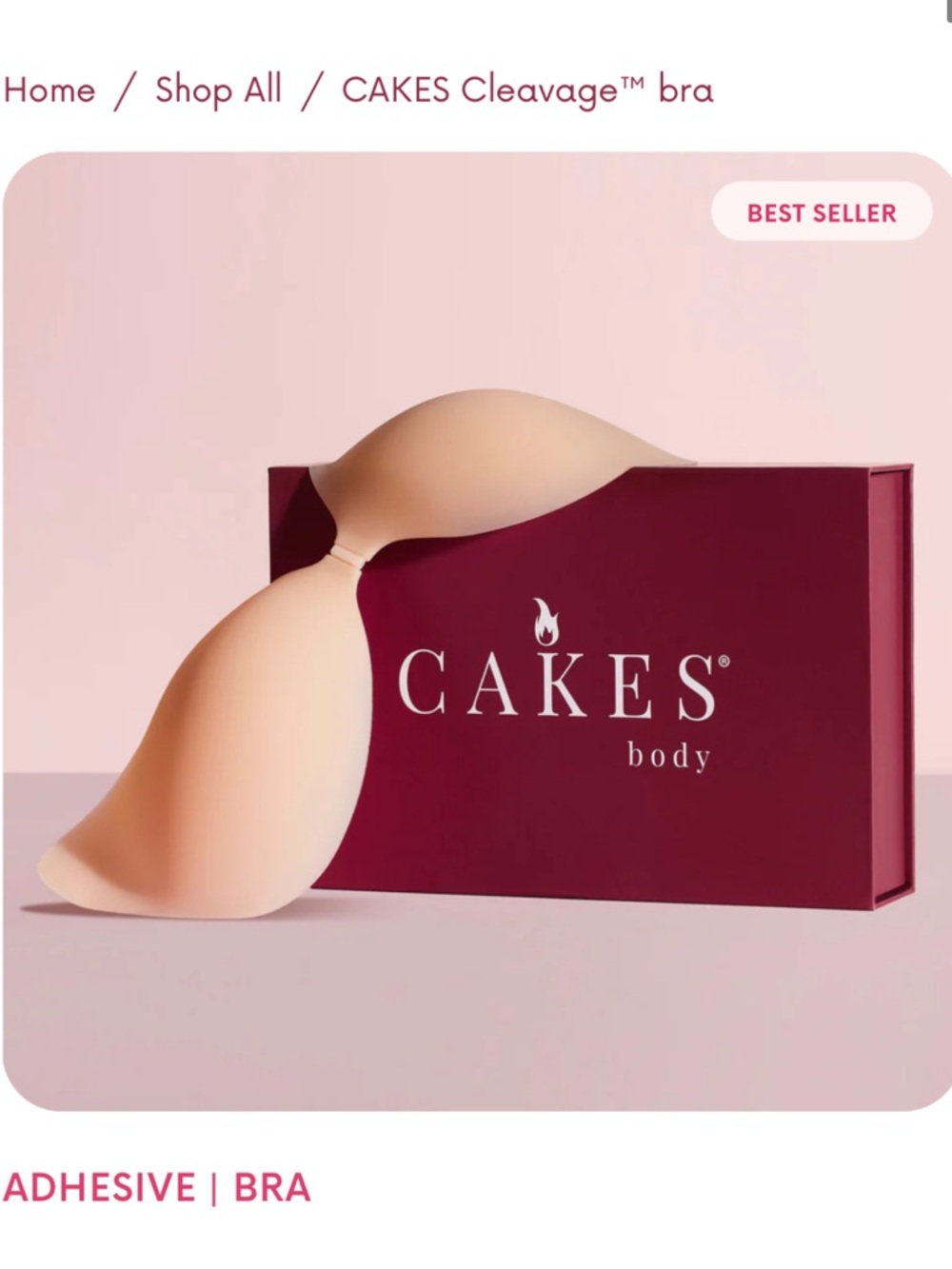 CAKES Body Adhesive Strapless Silicone Bra in Carmel